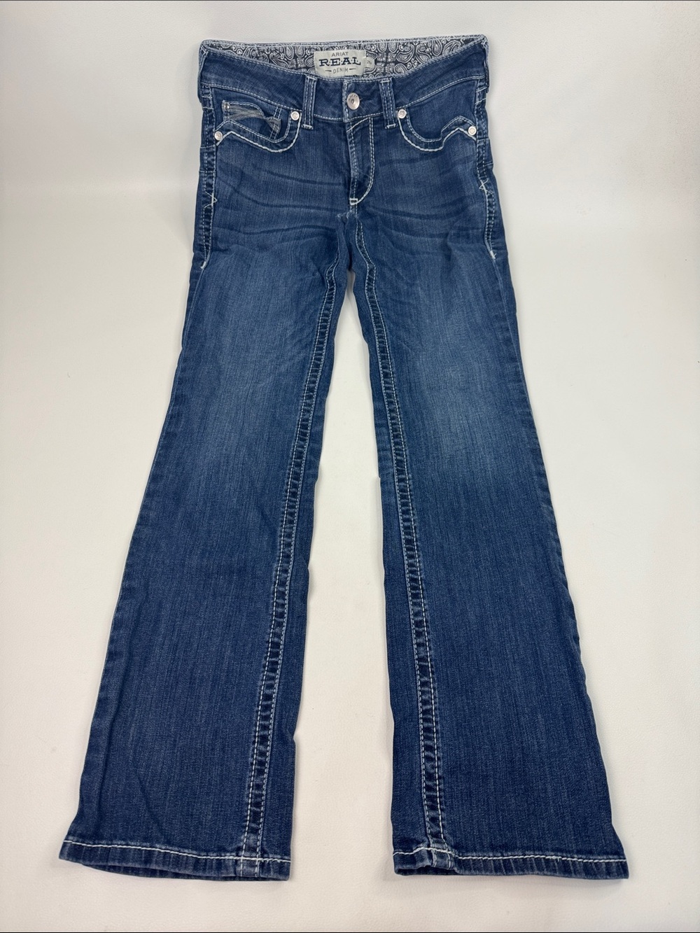 Ariat Medium to Dark Blue denim Straight-Leg Jeans Size 29 stretch
